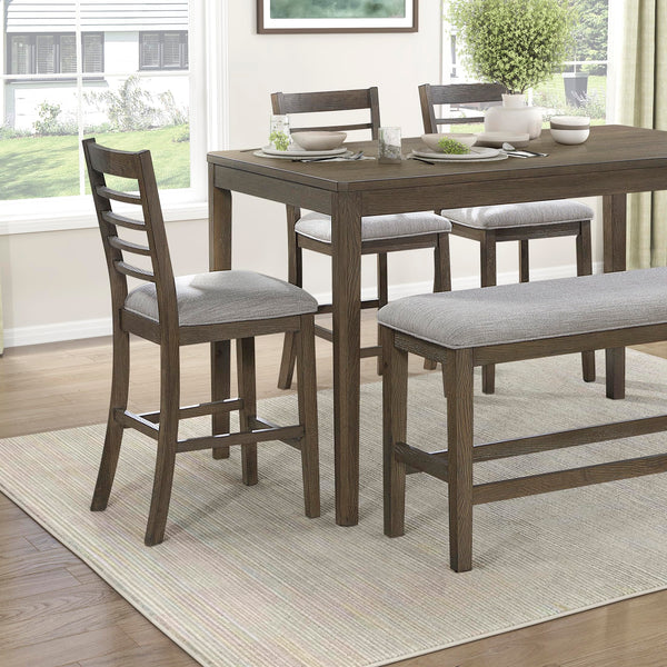 6-Piece Counter Height Dining Set with Bench