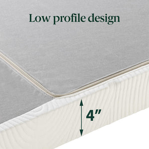 4-Inch No-Assembly Folding Metal Box Spring Mattress Foundation