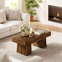 Farmhouse Coffee Table, 47 Inch Rectangular Wood Accent Table