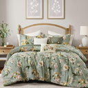 Vintage Floral Reversible Comforter Set – 7 Piece Bedding