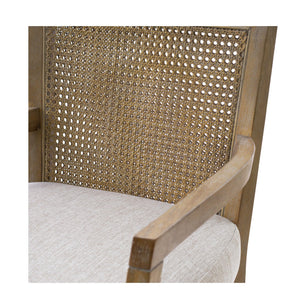 Rattan Back Counter Height Bar Stool – Upholstered Farmhouse Design