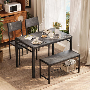 4-Piece Dining Set with Bench for 4