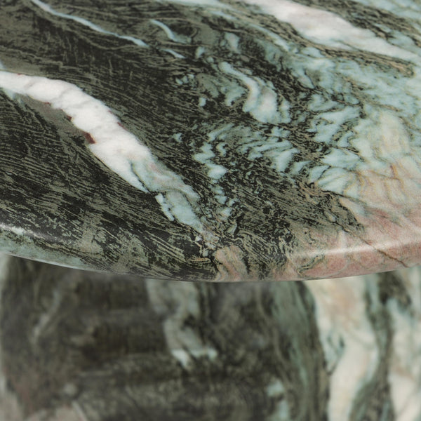 Round Faux Marble End Table – Reinforced Resin Side Table