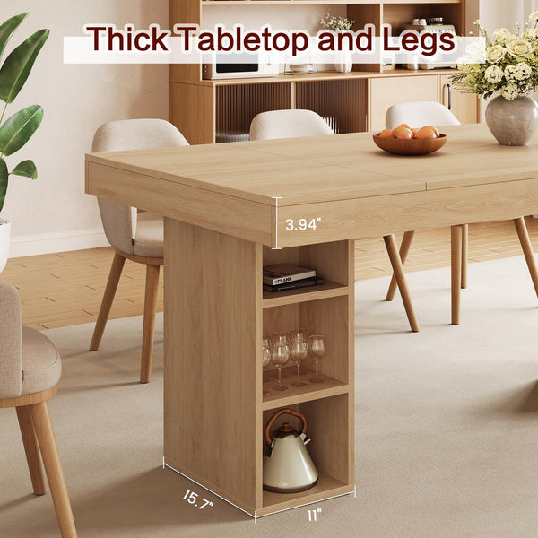 71" Executive Desk with Storage – Oak