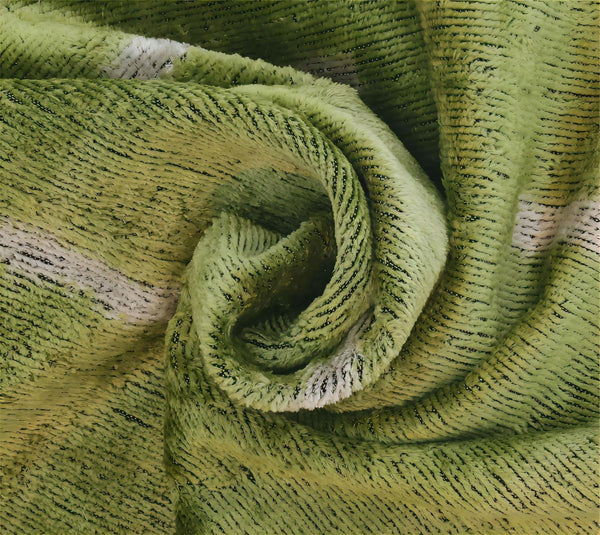 Green Abstract Velvet Throw Pillow 20x20 – Square Accent Cushion with Down Feather Insert