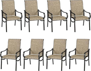 Outdoor Patio Dining Chairs with High Back Textilene