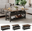 Lift Top Coffee Table with Storage | Convertible to Dining Table | Modern Black