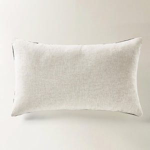 Black Embroidered Velvet Lumbar Throw Pillow 24x14