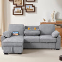 L-Shaped Sleeper Sectional Sofa with Storage & Charging