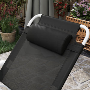 Folding Outdoor Chaise Lounge Chair with Reclining Back & Armrests