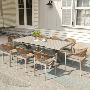Expandable Outdoor Dining Table for 8