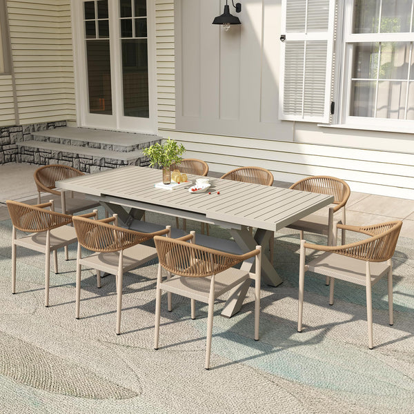 Expandable Outdoor Dining Table for 8