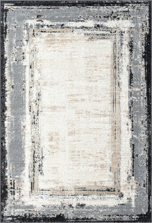Cream Abstract Area Rug