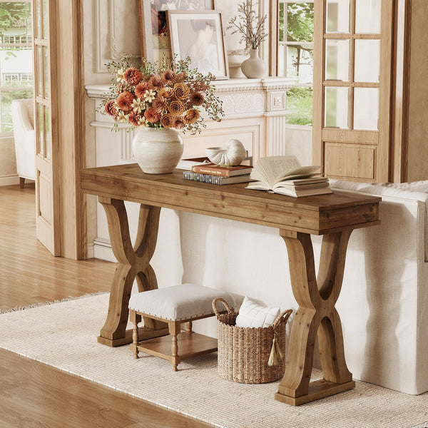 63" Farmhouse X-Leg Console Table