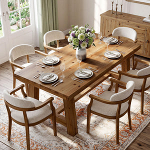 63-Inch Solid Wood Farmhouse Dining Table