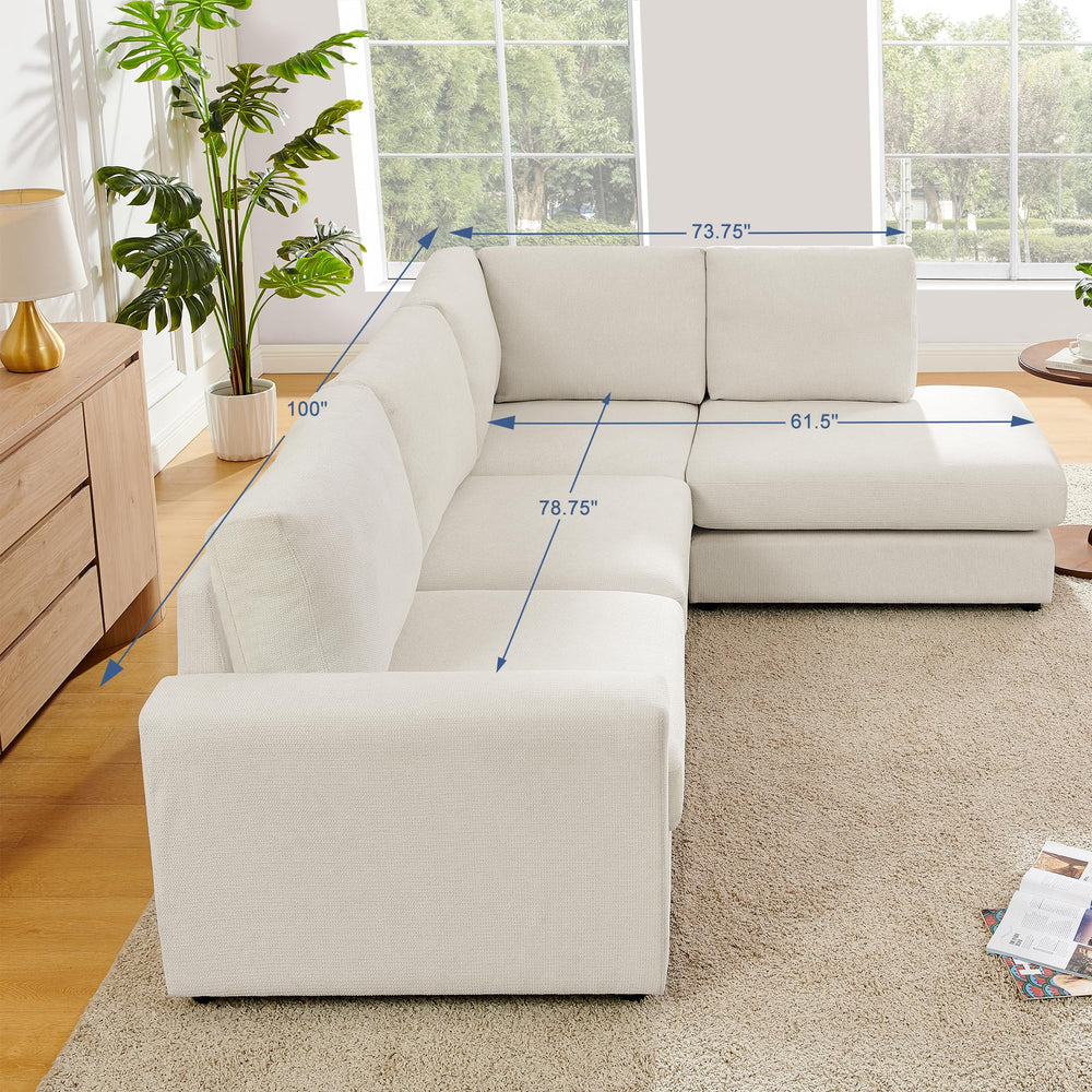 L-Shaped Sectional Sofa with Reversible Chaise