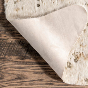 Animal Print Faux Cowhide Area Rug – 5' x 6'7" Off-White Gold