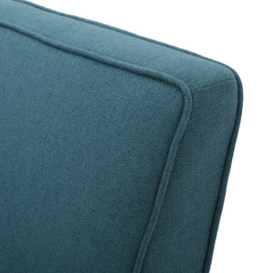 Dark Teal Fabric Loveseat with Matte Black Legs