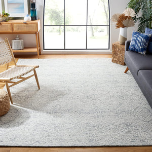Handmade Wool Area Rug 8x10 Modern Floral Low Pile