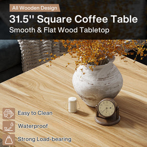 Square Fluted Coffee Table – Mid-Century Modern