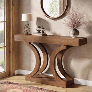 43-Inch Narrow Console Table with Curved Legs