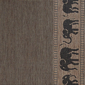 Indoor Outdoor Flatwoven Area Rug 7'6" x 10'9" Cocoa Black
