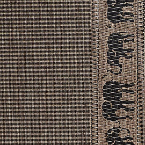 Indoor Outdoor Flatwoven Area Rug 7'6" x 10'9" Cocoa Black