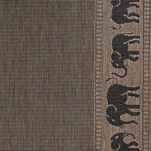 Indoor Outdoor Flatwoven Area Rug 7'6" x 10'9" Cocoa Black