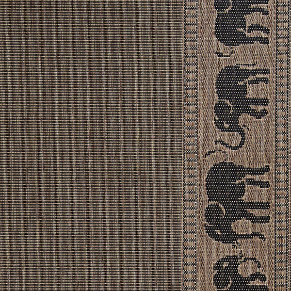 Indoor Outdoor Flatwoven Area Rug 7'6" x 10'9" Cocoa Black