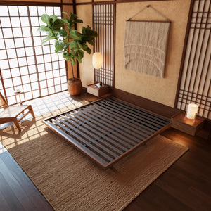King Low Profile Tatami Platform Bed Frame – Japandi Floor Bed, No Box Spring