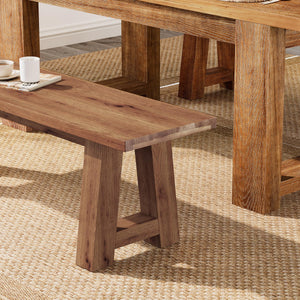 Solid Wood Dining Bench 55" – Set of 2