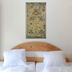 Woven Jacquard Wall Tapestry – Floral Fruit Tree & Acanthus Leaf Design, 100% Cotton, 34"W x 64"H