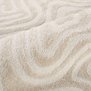 Cream Sculpted Swirl Area Rug
