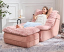 Floor Sofa Couch with Ottoman & Footrest