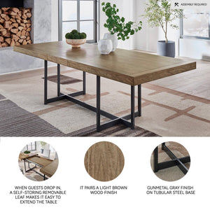 Casual Extension Dining Table with Trestle Base