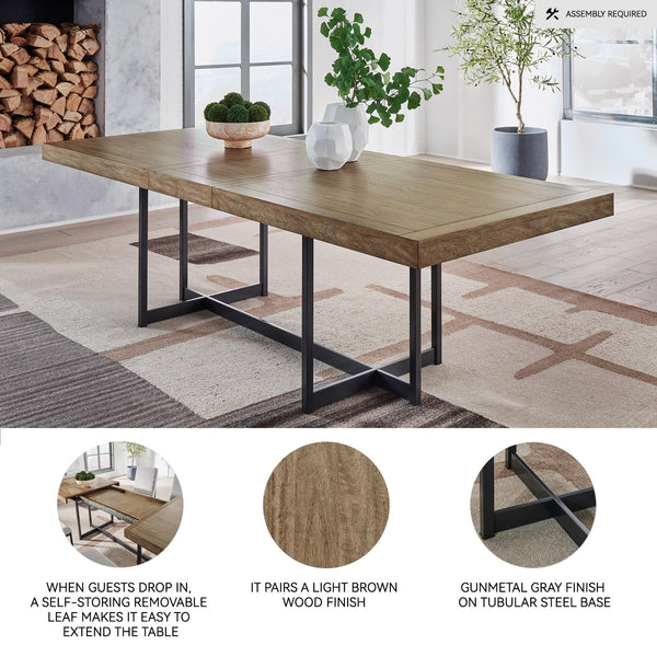 Casual Extension Dining Table with Trestle Base