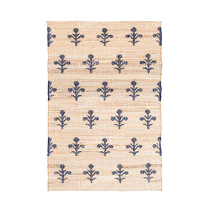 Cotton Jute Kilim Area Rug 4x6 – Floral Turkish Handmade Carpet