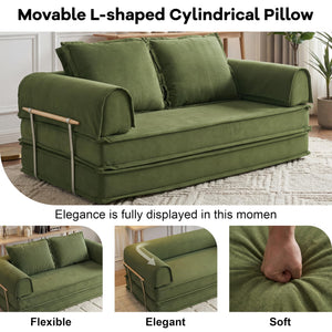 4-in-1 Convertible Modular Floor Sofa Bed — Corduroy Sectional Couch