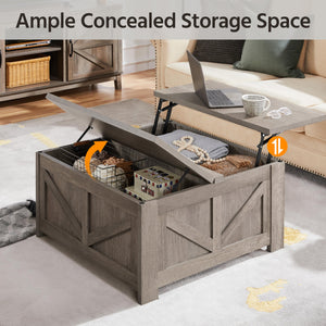 Square Lift Top Coffee Table with Hidden Storage