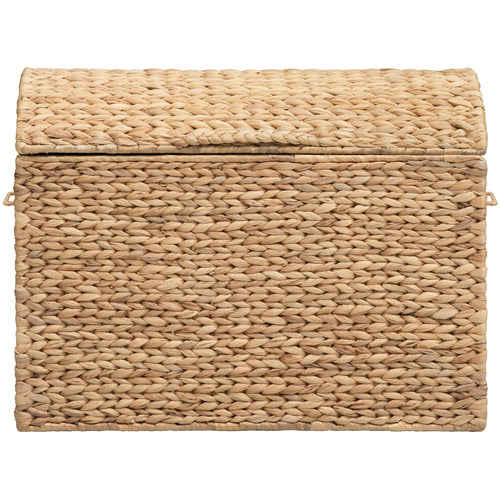 Water Hyacinth Wicker Storage Trunk with Metal Frame