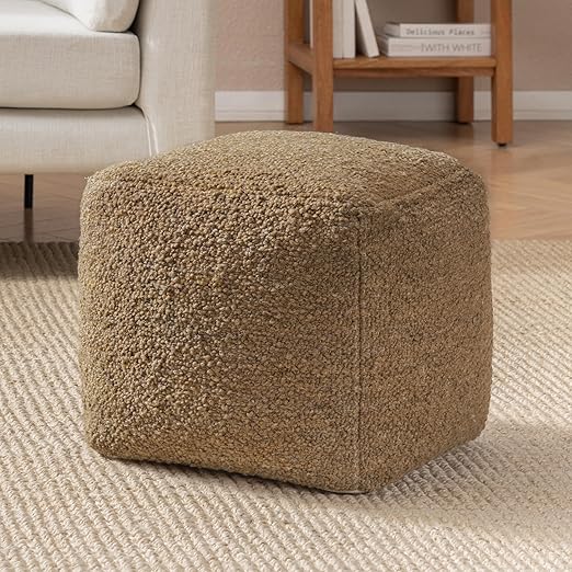 Square Pouf Ottoman Footrest – Decorative Floor Seating