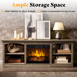 70" Fireplace TV Stand with Electric Fireplace