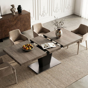 Extendable Dining Table 63 to 78.7 Inch for 4 to 10 People