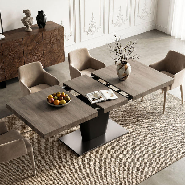 Extendable Dining Table 63 to 78.7 Inch for 4 to 10 People