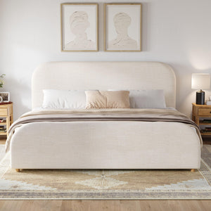 Upholstered Platform Bed Frame with Headboard