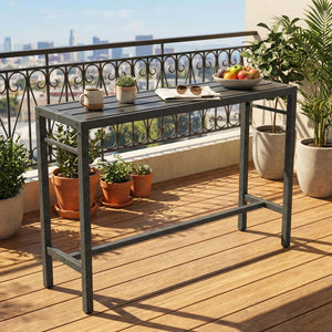 Outdoor Metal Bar Table – High Top Counter Table for Patio, Balcony & Deck