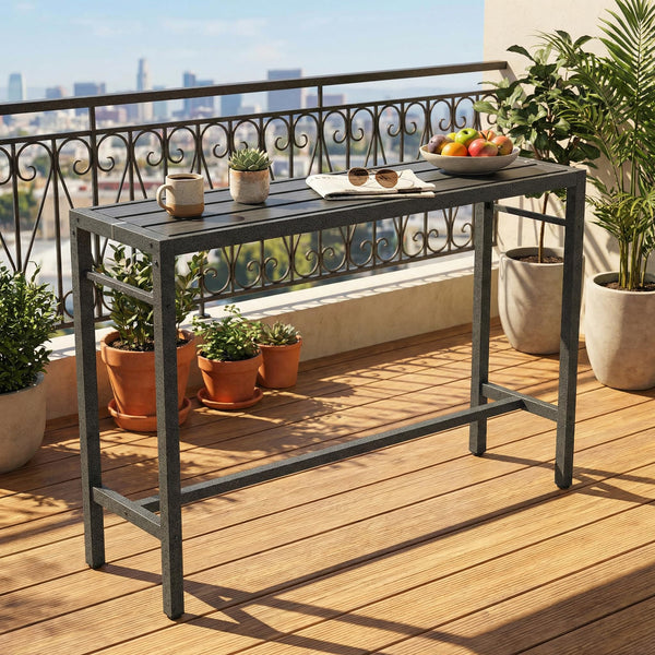 Outdoor Metal Bar Table – High Top Counter Table for Patio, Balcony & Deck