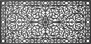 Black Rubber Scroll Doormat – All-Season Heavy Duty