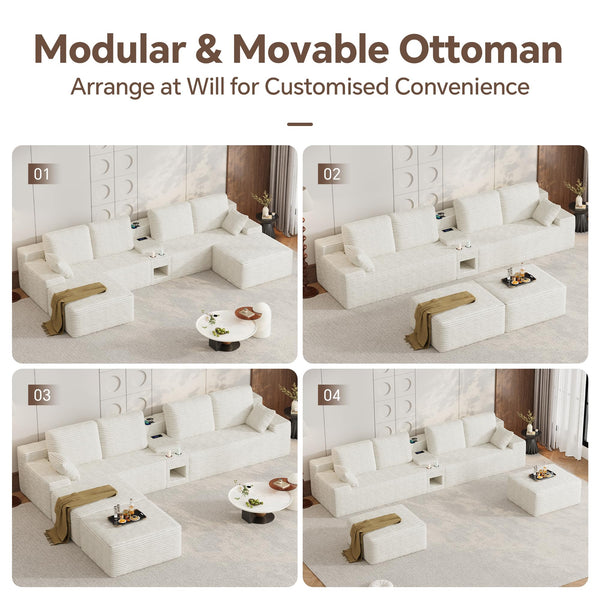 150" U-Shaped Modular Sectional Sofa