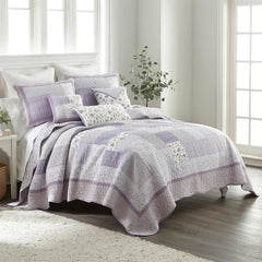 Purple White Lodge King Quilt 110" x 96"